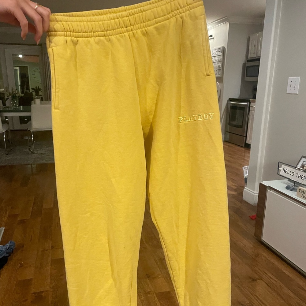 Yellow Playboy sweat pants size Xs